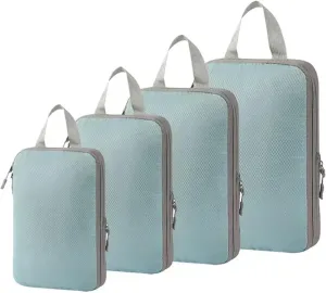 4Pcs Travel Compression Packing Cubes Bag Portable Suitcase Clothes Organizers Luggage Storage Cases Drawer Bags