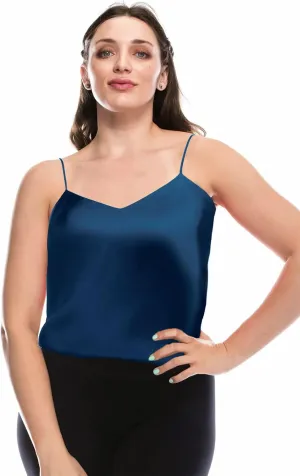 7th Element Womens Silk Satin Camisole Plus Size Tank Tops V Neck Casual Cami Sleeveless Blouses Summer Basic Tank Shirt