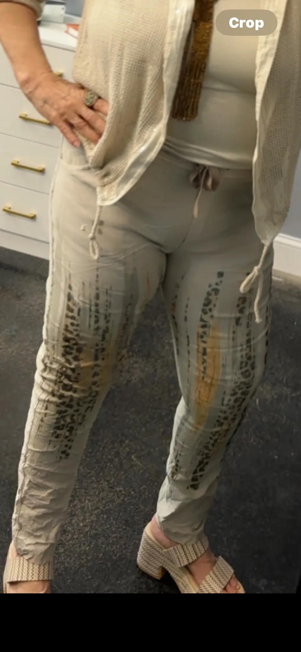 A Touch of Animal Shimmer Khaki pants