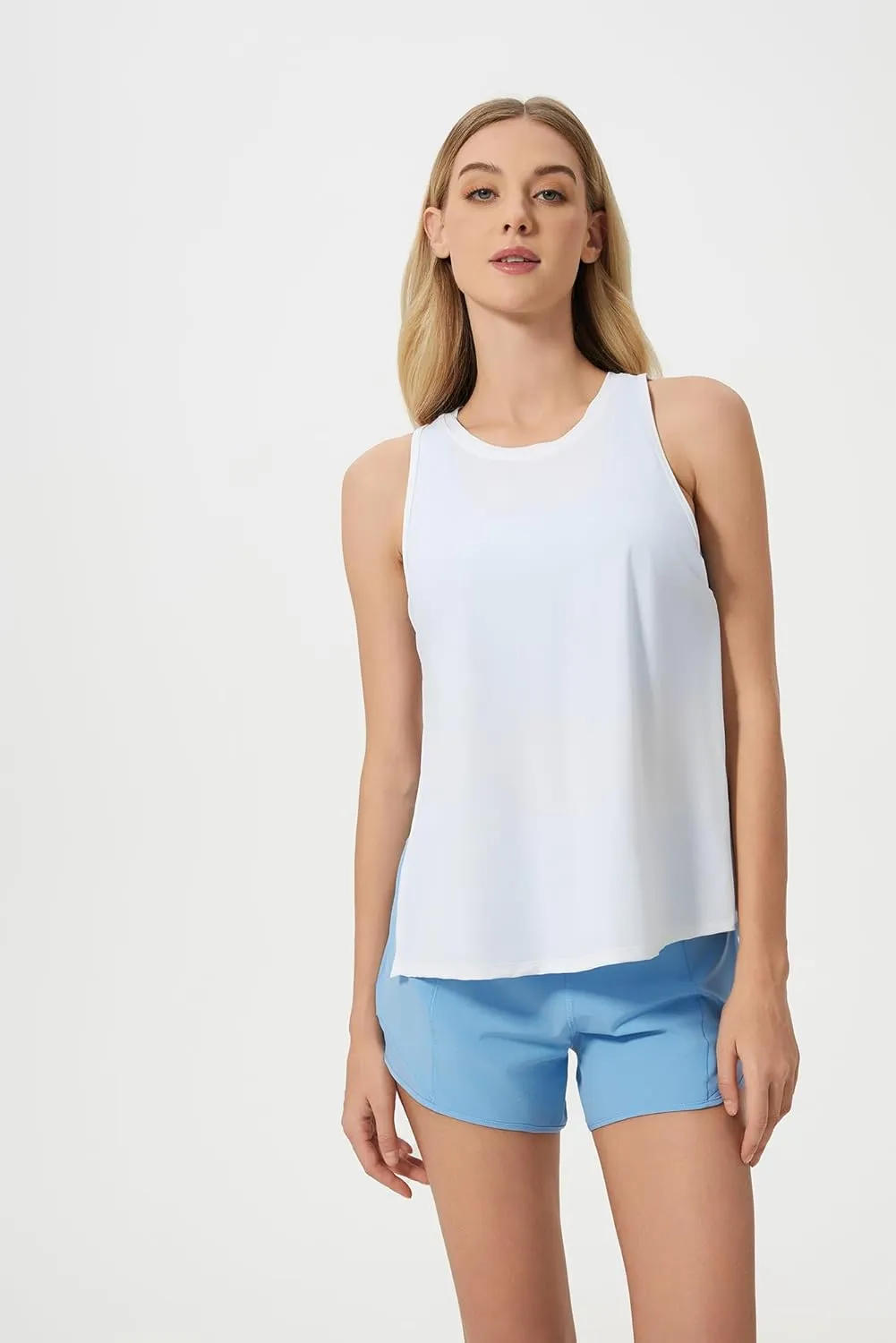 altiland Cool Feeling Workout Tank Top for Woman, Side-Slit Quick Dry Athletic Yoga Exercise Running Tops Relaxed-Fit