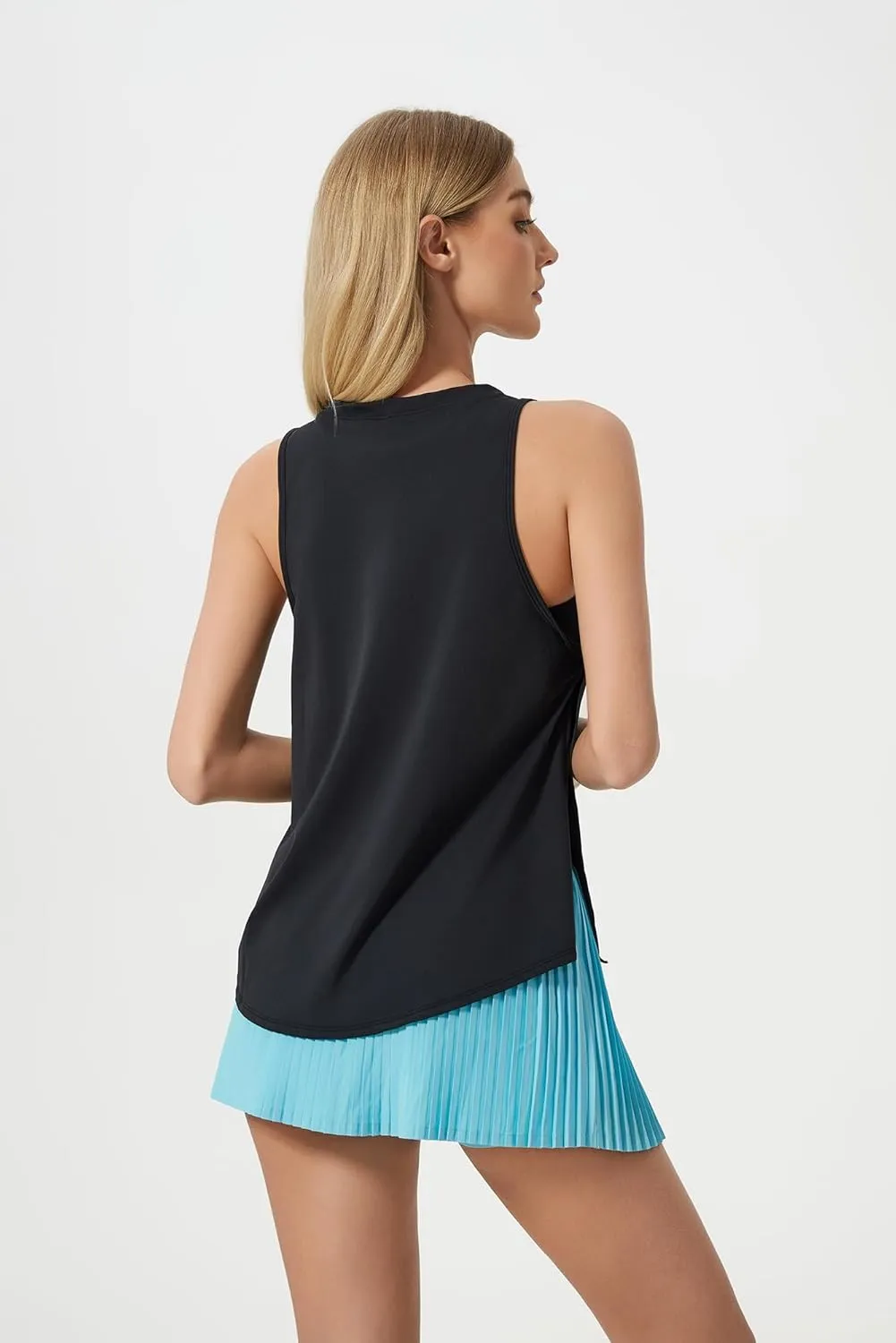 altiland Cool Feeling Workout Tank Top for Woman, Side-Slit Quick Dry Athletic Yoga Exercise Running Tops Relaxed-Fit