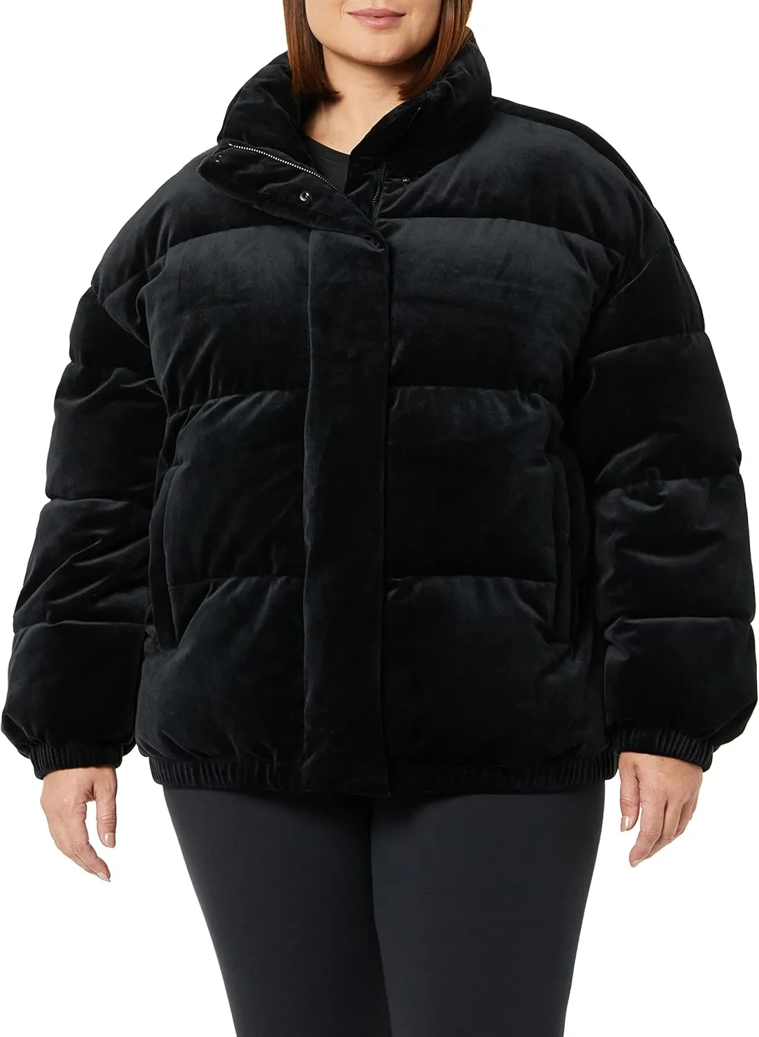 Amazon Essentials Women's Relaxed-Fit Mock-Neck Short Puffer Jacket (Available in Plus Size) (Previously Daily Ritual)