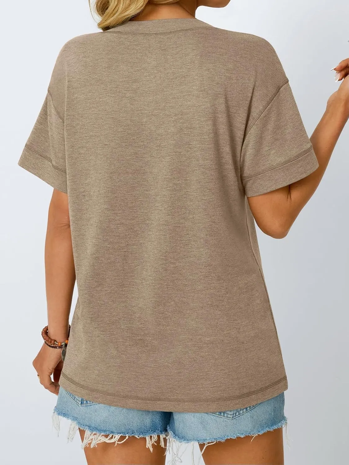 AUTOMET Womens Short Sleeve Henley Shirts Summer Dressy Casual Flowy Tops Loose Fit Basic Trendy Fashion Blouses 2025