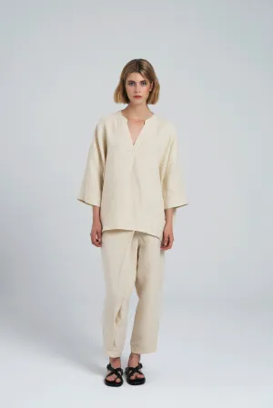 Barrow Pant in White Linen