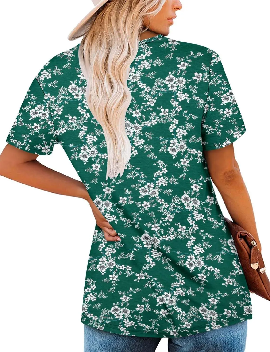 BETTE BOUTIK Womens Summer Tops Short Sleeve Pleated Square Neck Tunics Shirts Blouses S-3XL