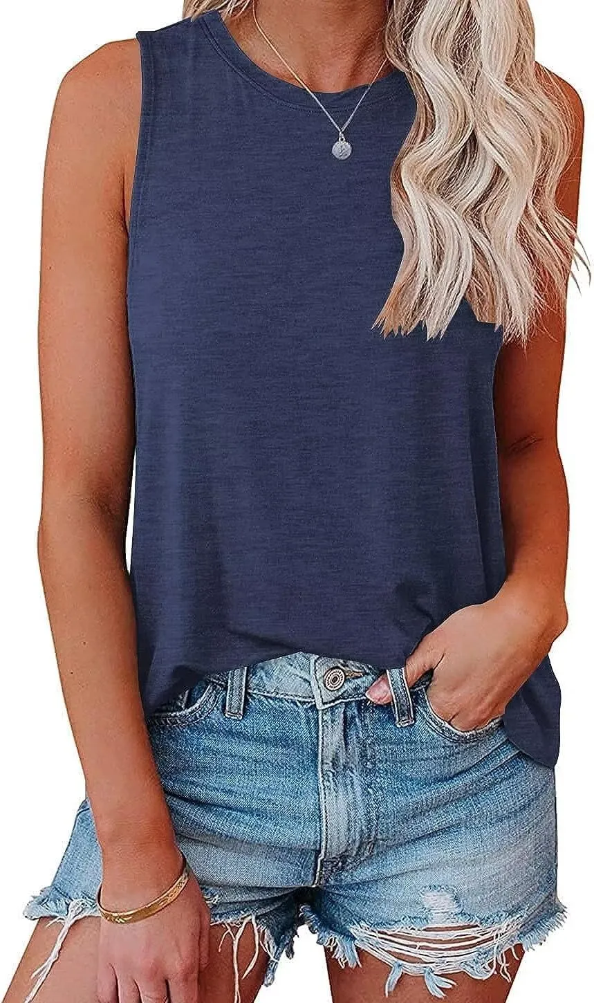 Bliwov Womens Summer Tank Tops Beach Vacation Fashion Outfits Clothes Loose Fit Casual Spring Sleeveless Shirts Blouses