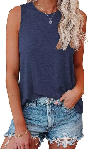 Bliwov Womens Summer Tank Tops Beach Vacation Fashion Outfits Clothes Loose Fit Casual Spring Sleeveless Shirts Blouses
