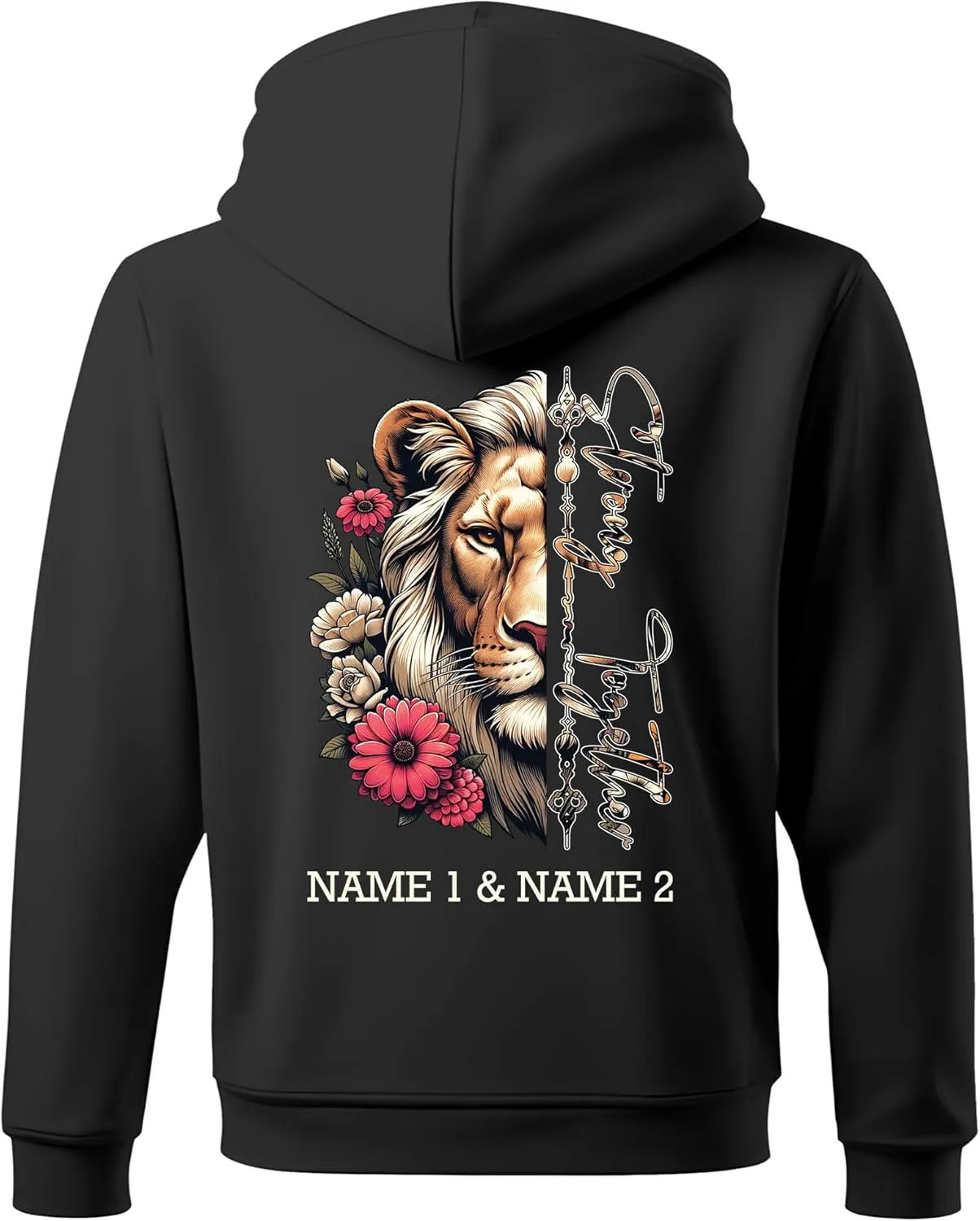 Camelliaa Shop Personalized Lion Couple Queen And King T-Shirt and Hoodie 2D S-5XL, Couple Hoodies, Matching Couple Hoodie