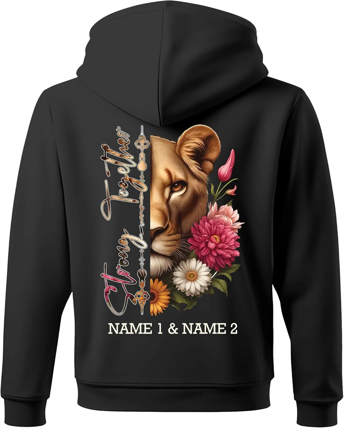 Camelliaa Shop Personalized Lion Couple Queen And King T-Shirt and Hoodie 2D S-5XL, Couple Hoodies, Matching Couple Hoodie