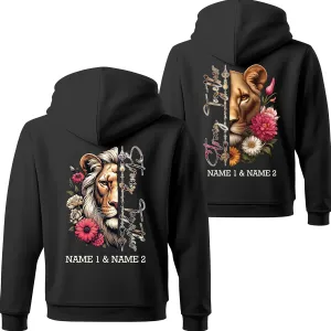 Camelliaa Shop Personalized Lion Couple Queen And King T-Shirt and Hoodie 2D S-5XL, Couple Hoodies, Matching Couple Hoodie