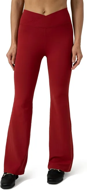 Colorfulkoala Women's Dreamlux Crossover Flare Leggings High Waisted Tummy Control Wide Leg Yoga Pants 29.5" / 31.5" Inseam