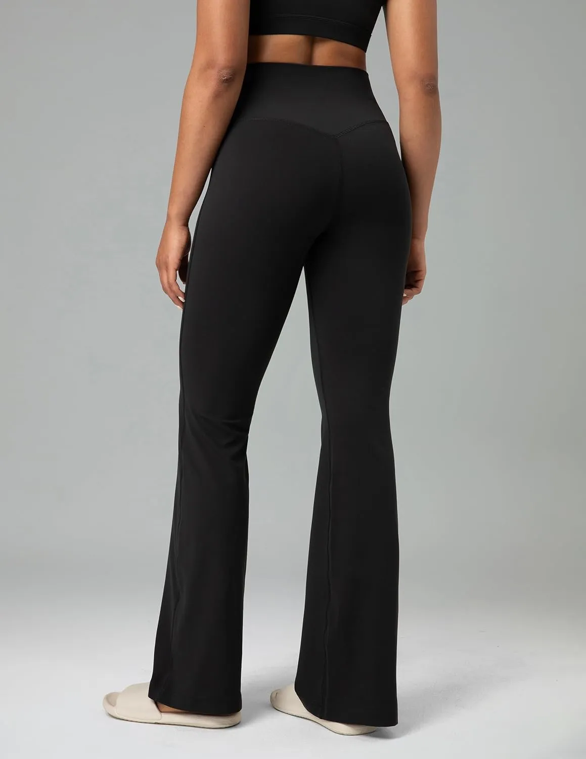 Colorfulkoala Women's Dreamlux Crossover Flare Leggings High Waisted Tummy Control Wide Leg Yoga Pants 29.5" / 31.5" Inseam