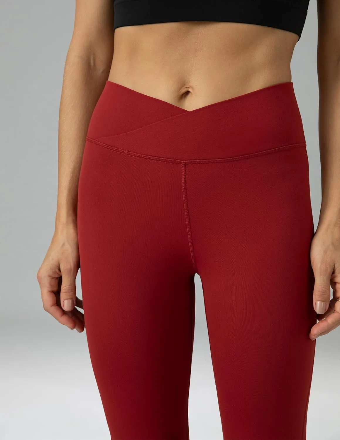 Colorfulkoala Women's Dreamlux Crossover Flare Leggings High Waisted Tummy Control Wide Leg Yoga Pants 29.5" / 31.5" Inseam