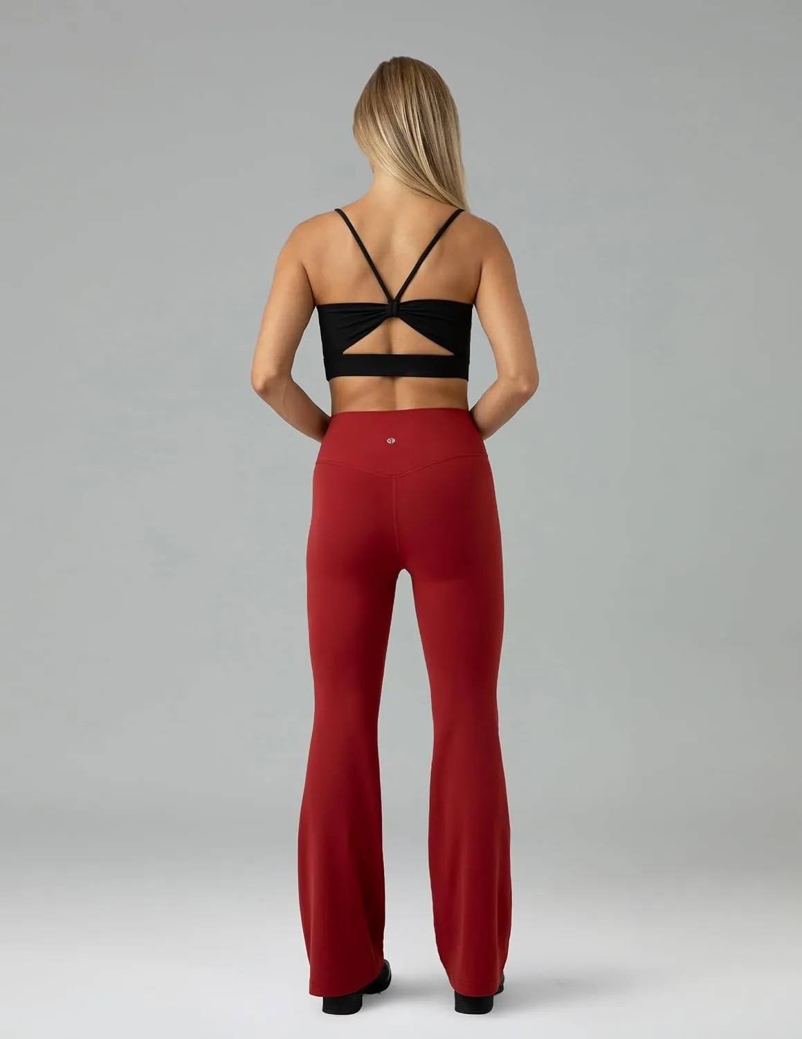 Colorfulkoala Women's Dreamlux Crossover Flare Leggings High Waisted Tummy Control Wide Leg Yoga Pants 29.5" / 31.5" Inseam
