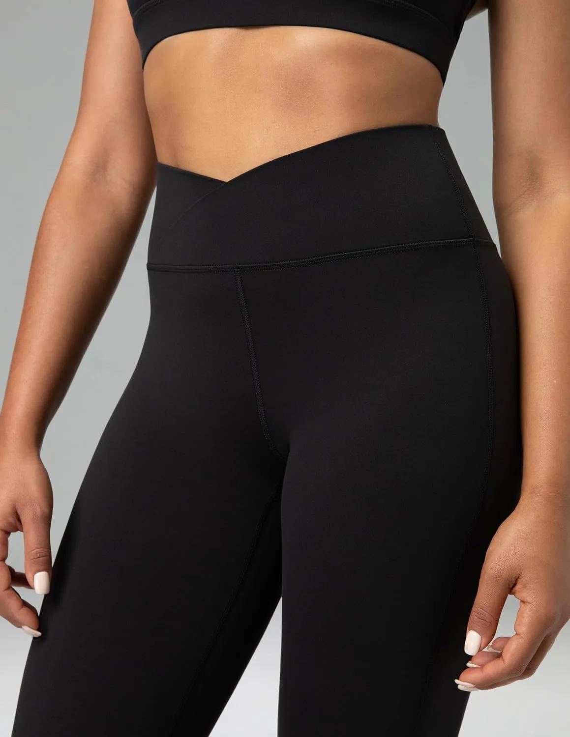 Colorfulkoala Women's Dreamlux Crossover Flare Leggings High Waisted Tummy Control Wide Leg Yoga Pants 29.5" / 31.5" Inseam