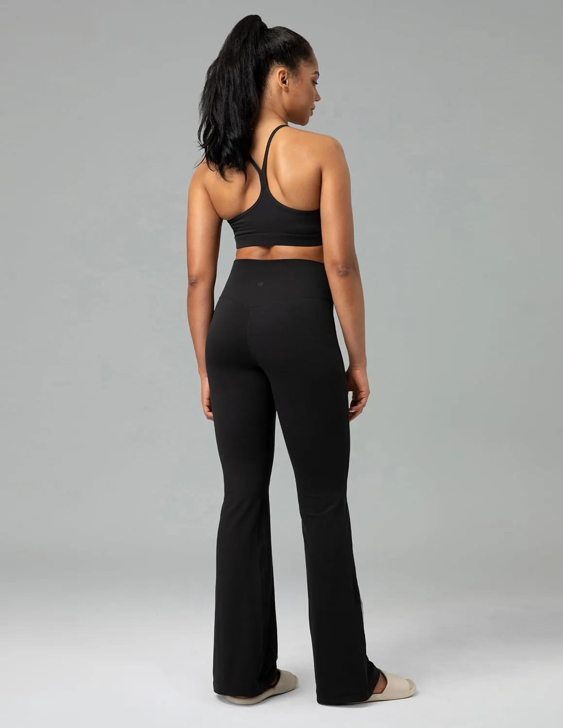 Colorfulkoala Women's Dreamlux Crossover Flare Leggings High Waisted Tummy Control Wide Leg Yoga Pants 29.5" / 31.5" Inseam