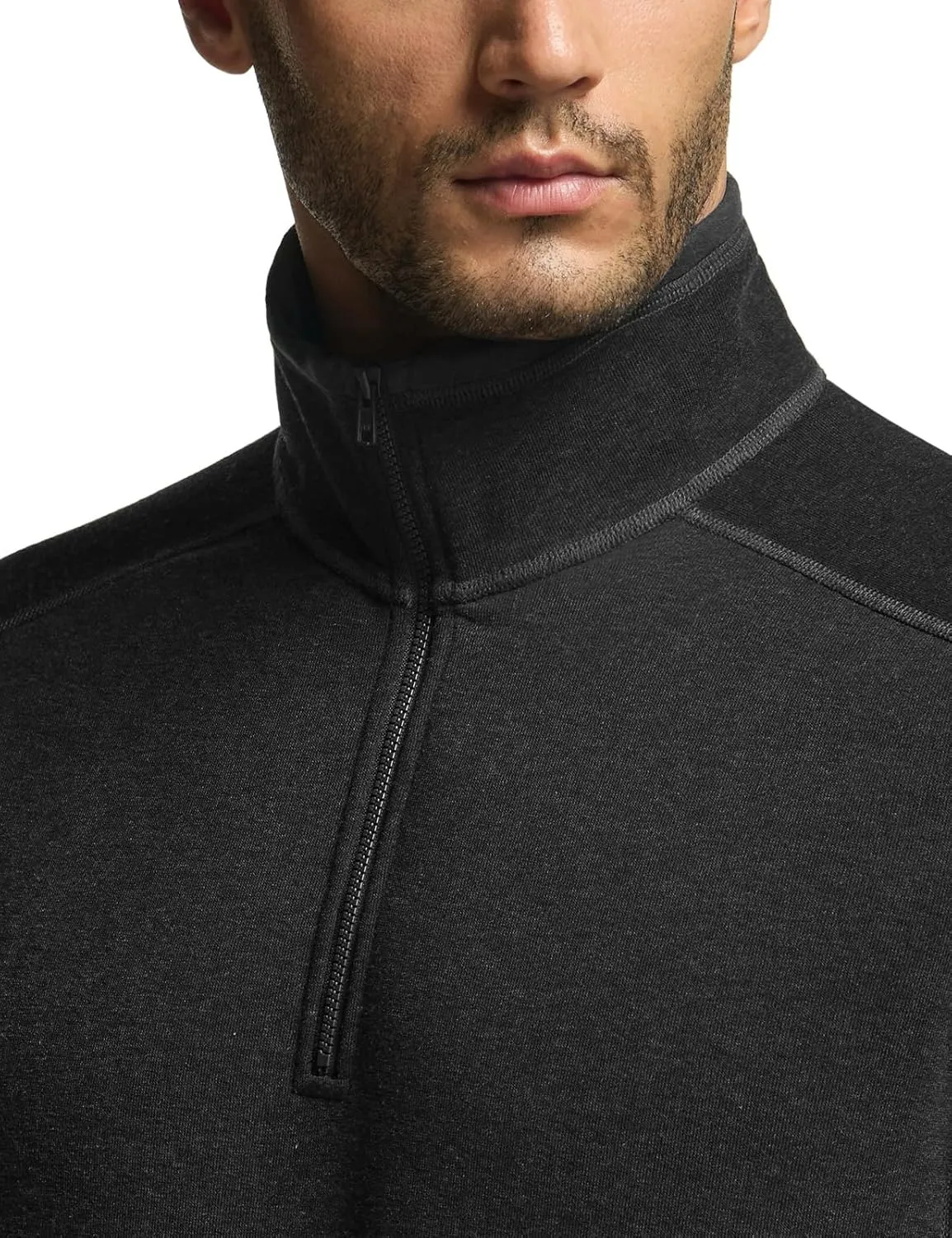 CQR Men's Thermal Fleece Half Zip Pullover, Winter Outdoor Warm Sweater, Lightweight Long Sleeve Sweatshirt