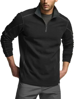CQR Men's Thermal Fleece Half Zip Pullover, Winter Outdoor Warm Sweater, Lightweight Long Sleeve Sweatshirt