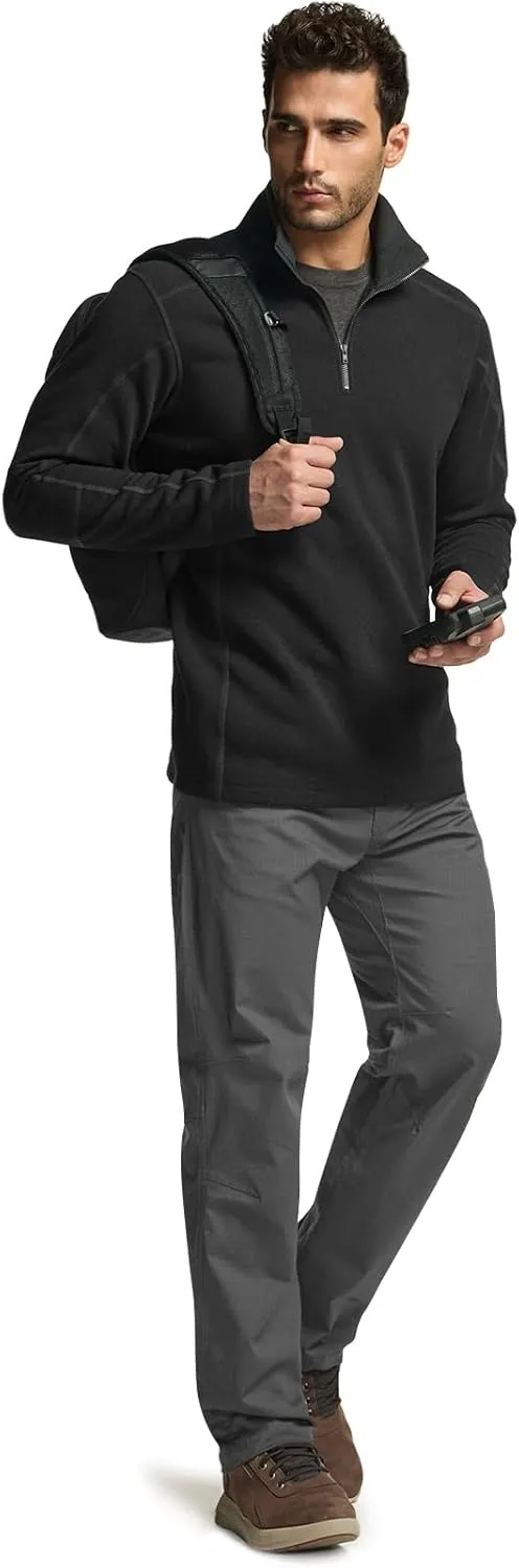 CQR Men's Thermal Fleece Half Zip Pullover, Winter Outdoor Warm Sweater, Lightweight Long Sleeve Sweatshirt