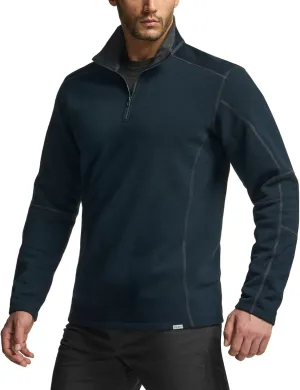 CQR Men's Thermal Fleece Half Zip Pullover, Winter Outdoor Warm Sweater, Lightweight Long Sleeve Sweatshirt