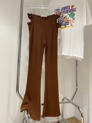 Cutout Flare Pants - Chocolate