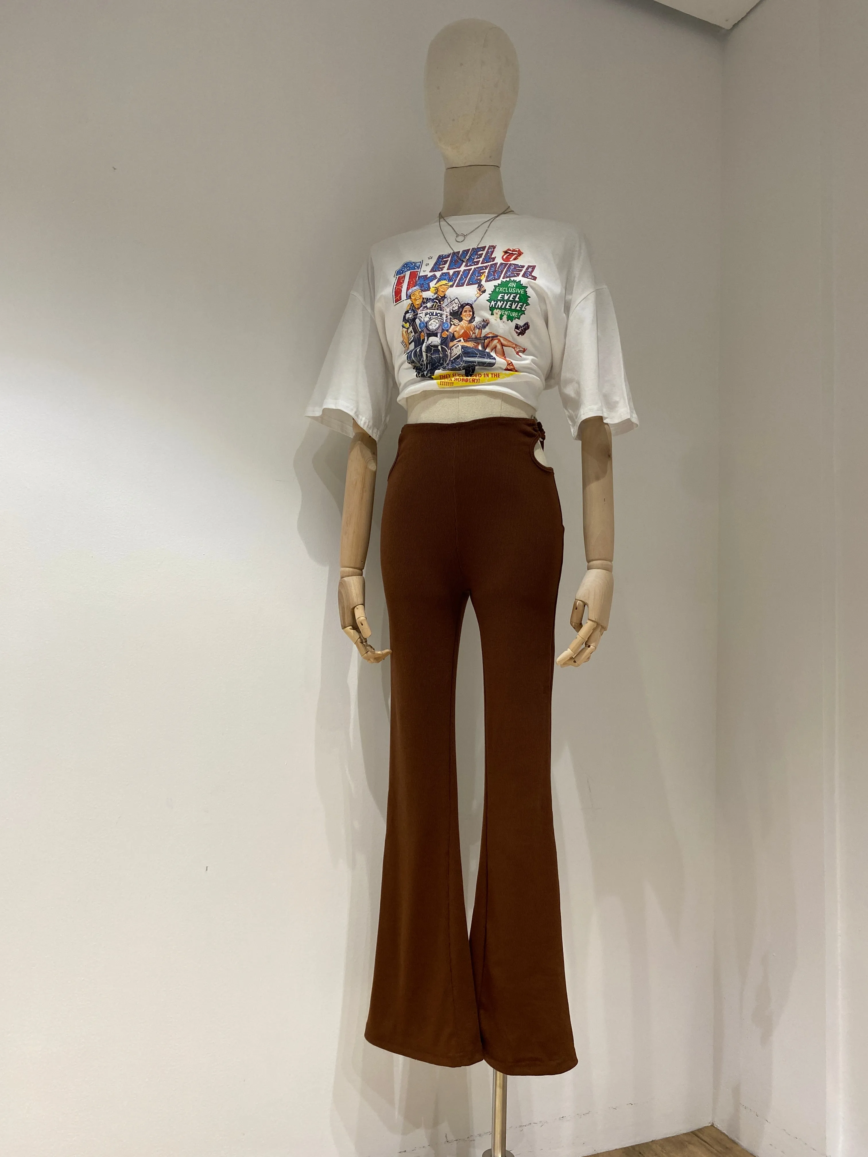 Cutout Flare Pants - Chocolate