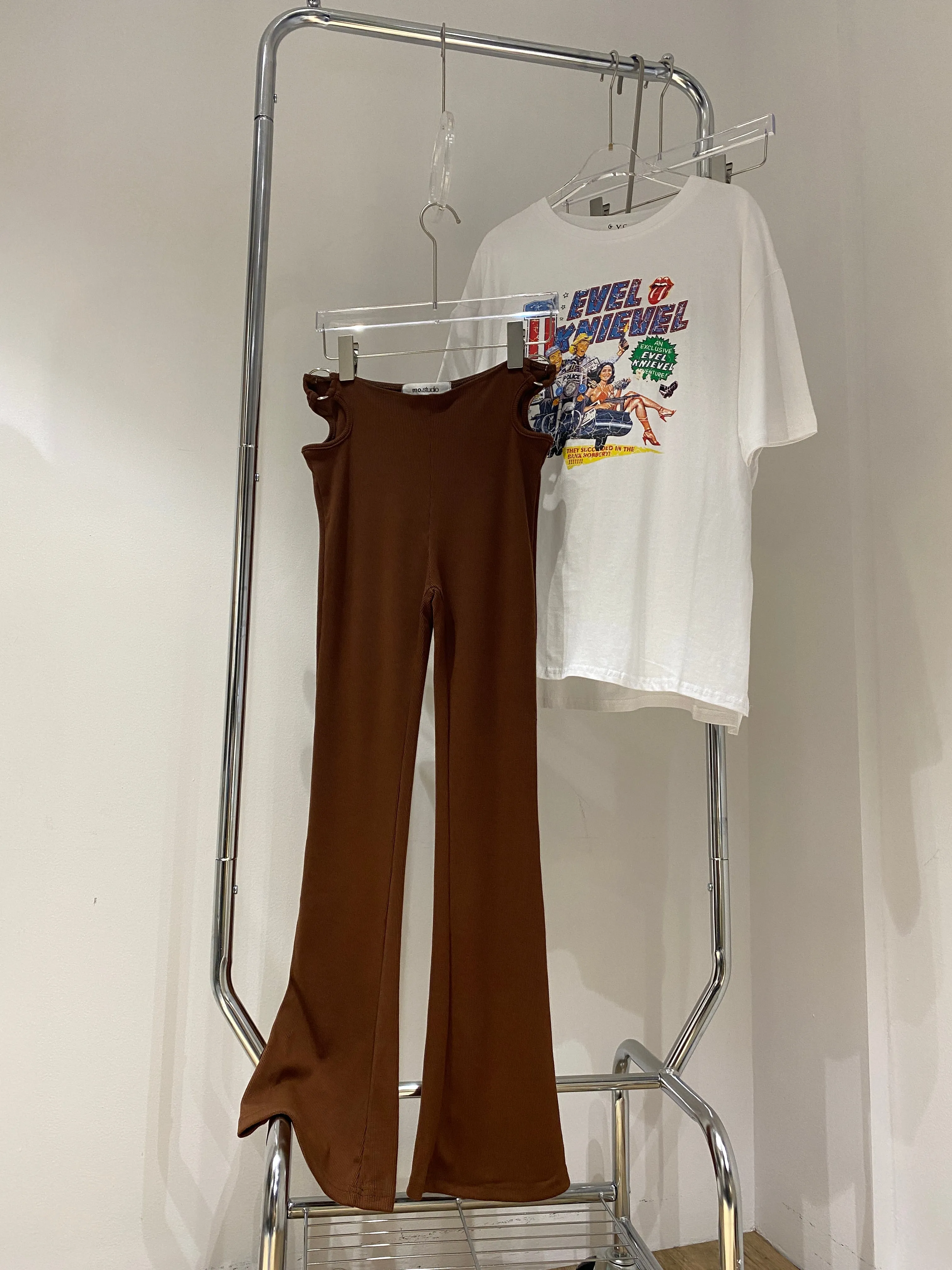 Cutout Flare Pants - Chocolate