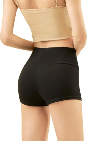 Daydance Black Cotton Women Ballet Shorts for Dance, Yoga, Workout, Volleyball, Gymnastics