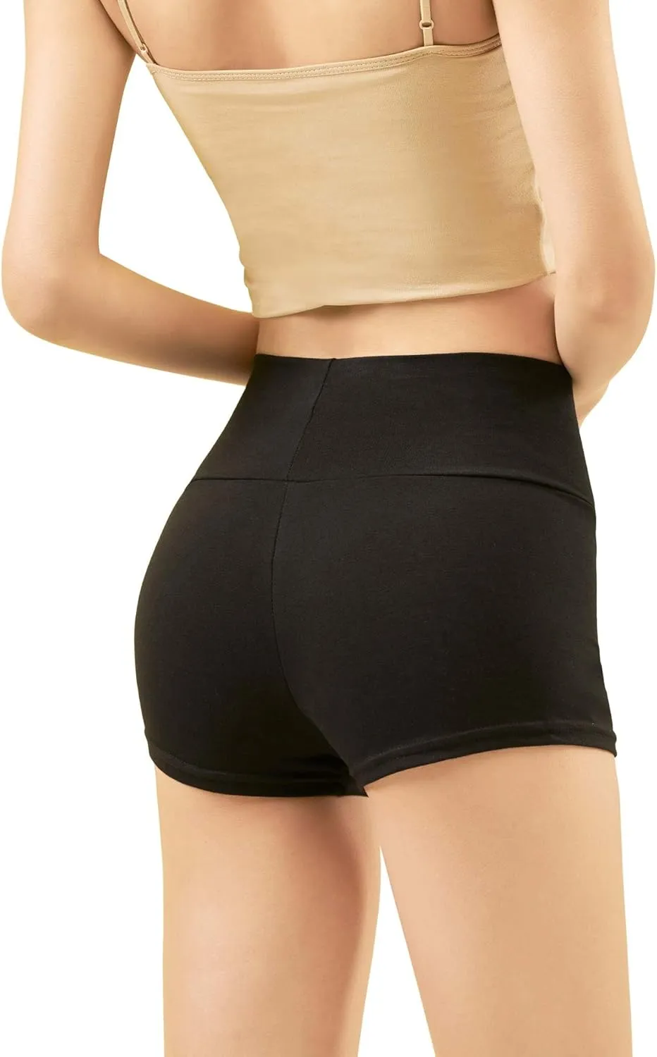 Daydance Black Cotton Women Ballet Shorts for Dance, Yoga, Workout, Volleyball, Gymnastics