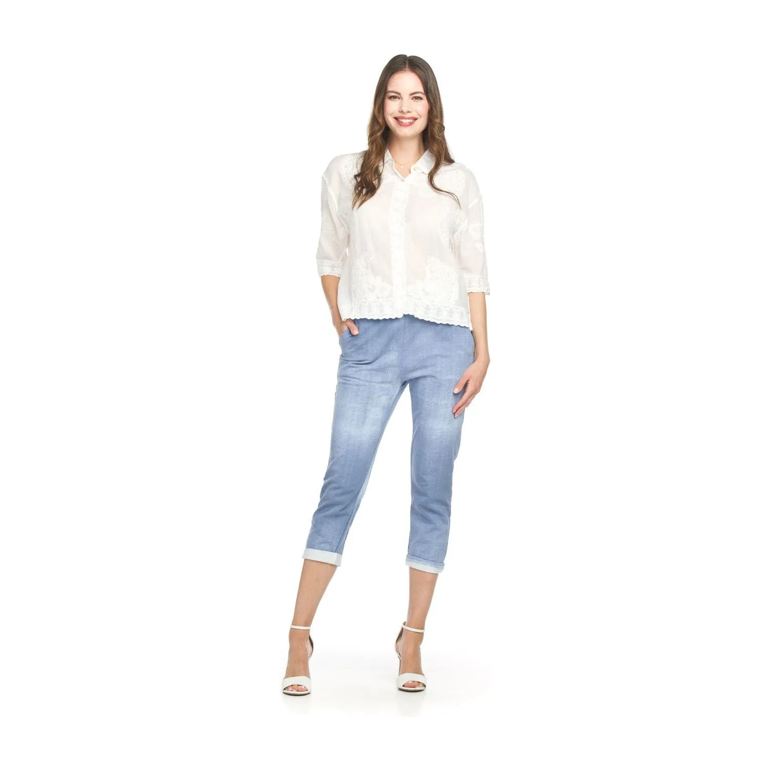 Denim Stretch Cotton Pant - Light Denim or Dark Denim