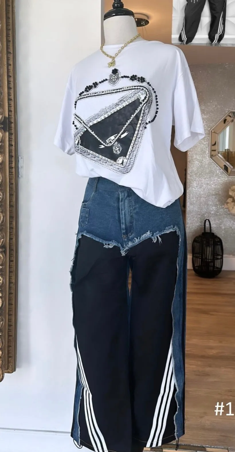 Denim with side lines - New 