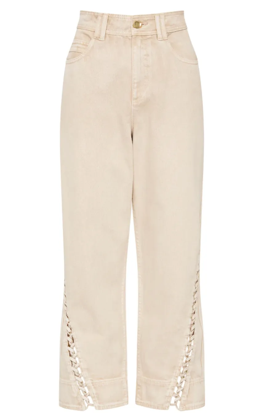 Effie Braided Denim Jeans Stone
