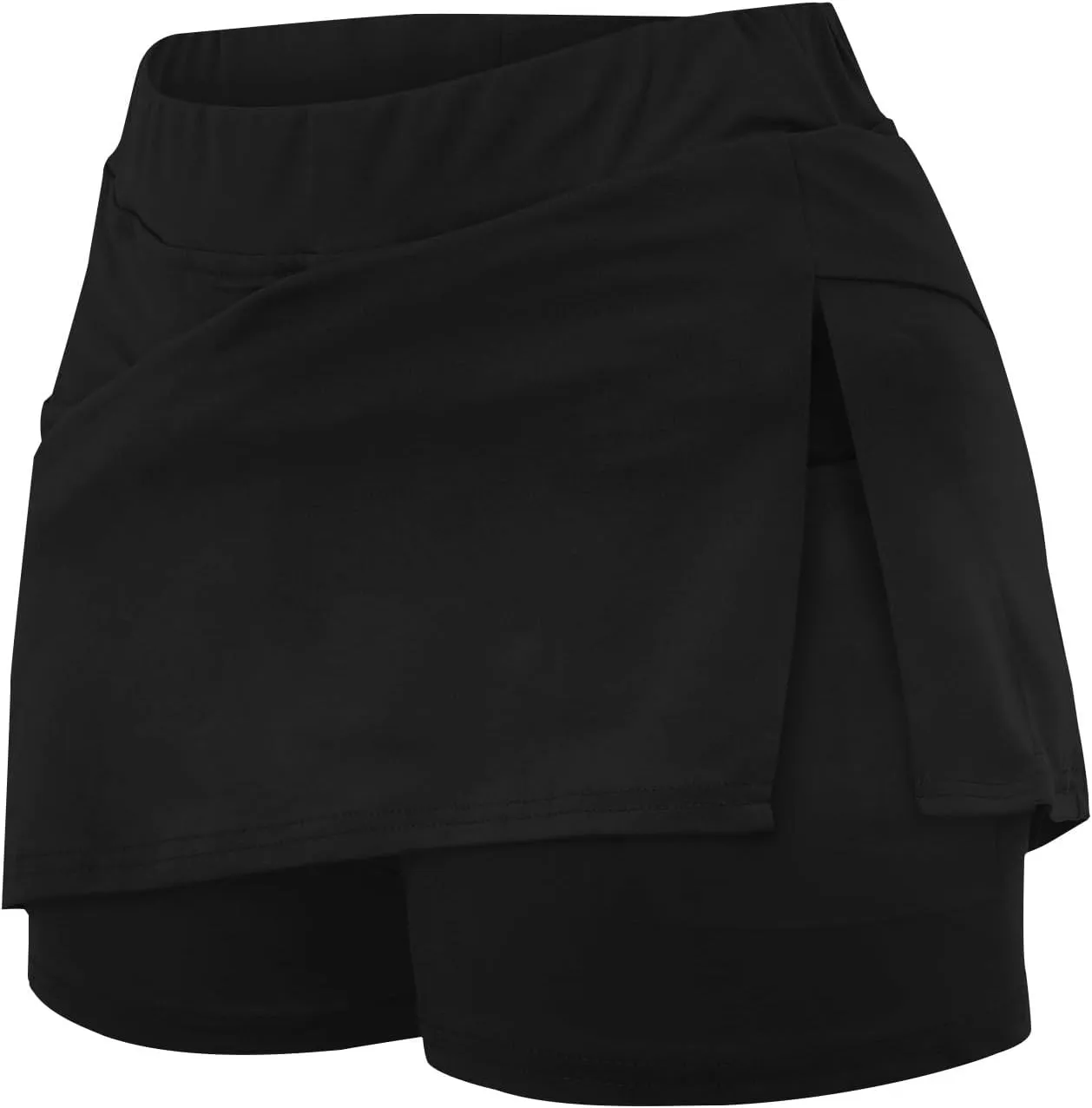 Elastic Yoga Skorts for Women Plus Size Tummy Control High Waisted Athletic Tennis Golf Culottes Pockets Shorts