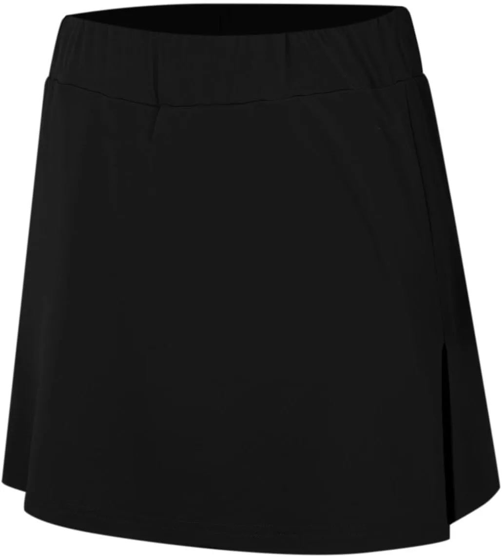 Elastic Yoga Skorts for Women Plus Size Tummy Control High Waisted Athletic Tennis Golf Culottes Pockets Shorts