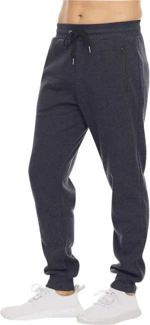 evzosrz Mens Sweatpant Slim Fit Active Athletic Workout Jogger Elastic High Waisted Track Bottom Trousers with Zipper Pockets