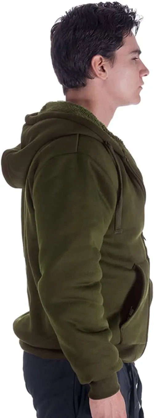 Facitisu Flannel Hoodies for Men Sherpa Lined Heavy Fleece Plaid Jacket Mens Coats Plus Size Big Tall