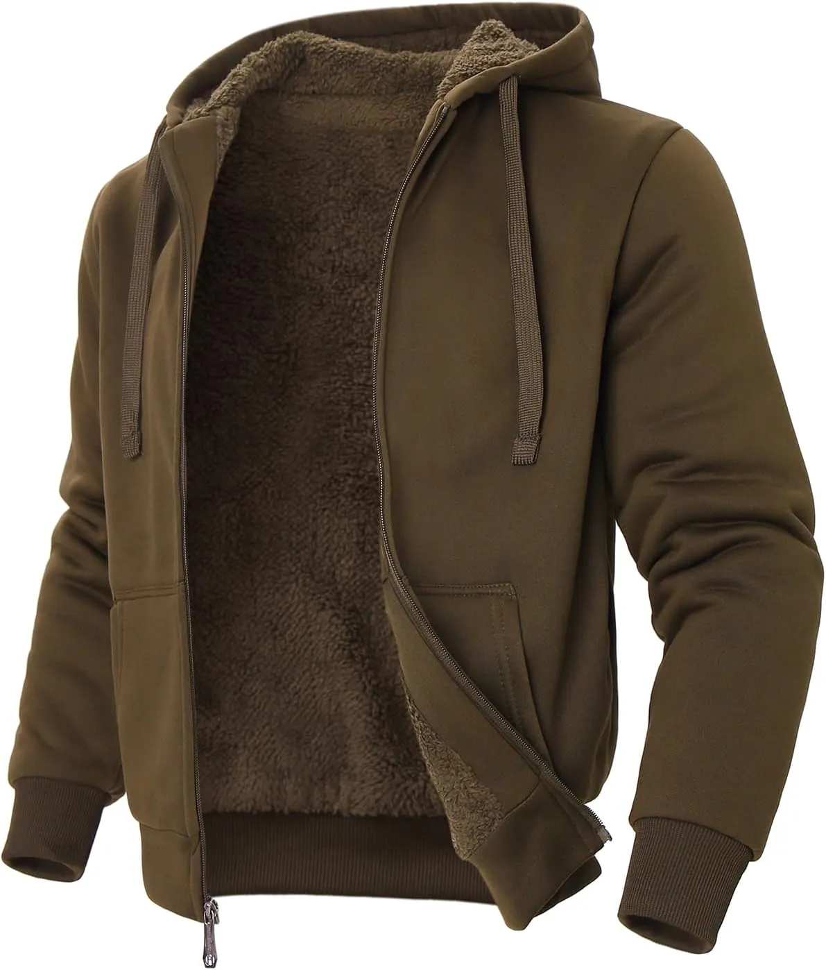 Facitisu Flannel Hoodies for Men Sherpa Lined Heavy Fleece Plaid Jacket Mens Coats Plus Size Big Tall