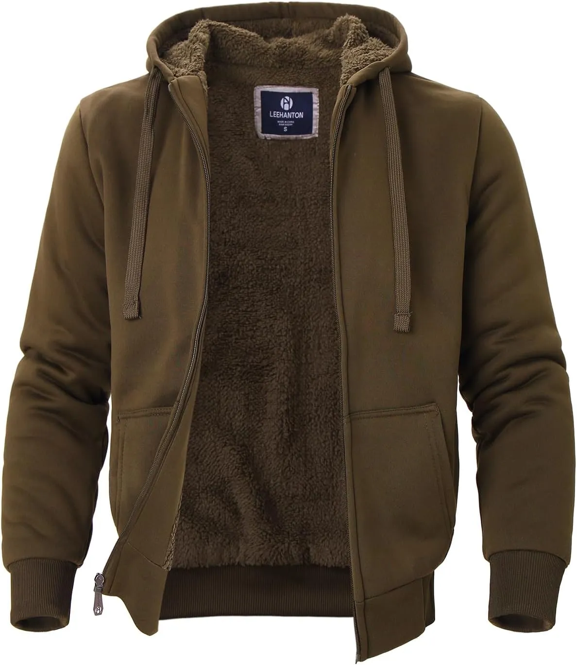 Facitisu Flannel Hoodies for Men Sherpa Lined Heavy Fleece Plaid Jacket Mens Coats Plus Size Big Tall