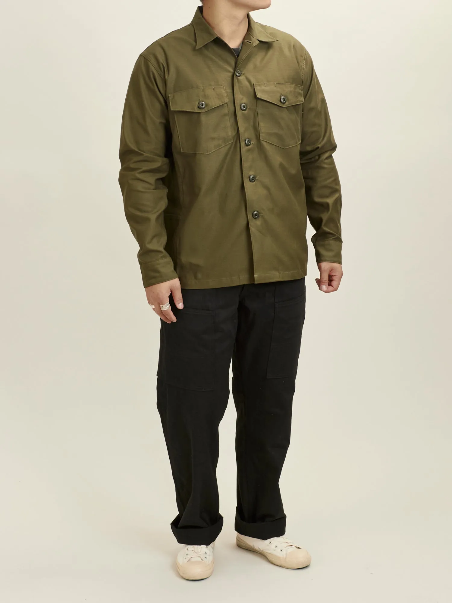 Fall Leaf Tough Pants in Black Work Satin