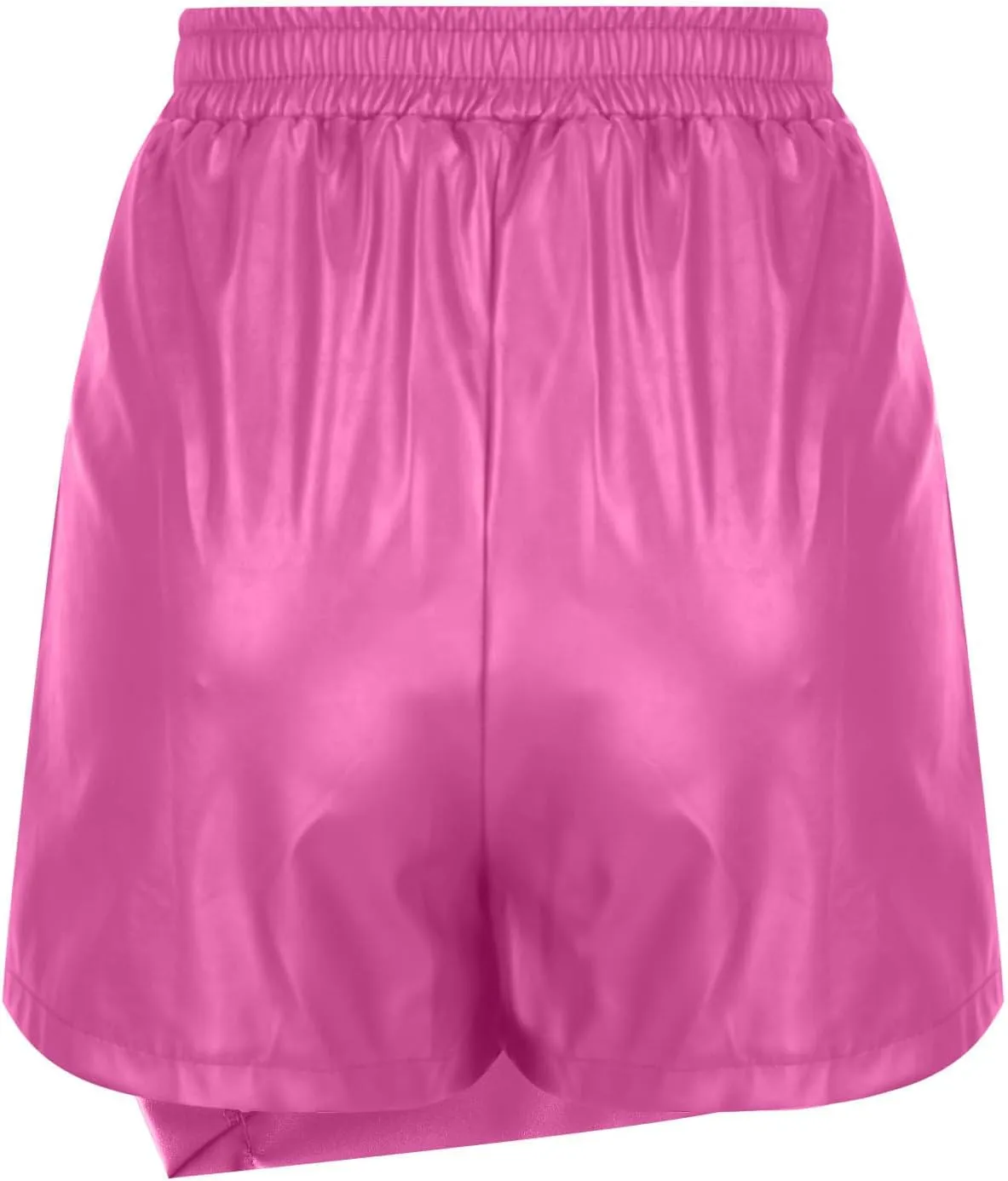 Faux Leather Skorts for Woman High Waisted Ruched Wrap Skorts Skirts Asymmetric Hem Slim Bodycon Skirt with Shorts