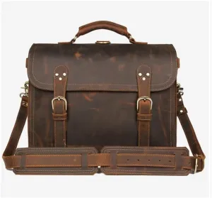 Genuine Leather Men Briefcase Backpack Leather Business Tote Travel Bag
