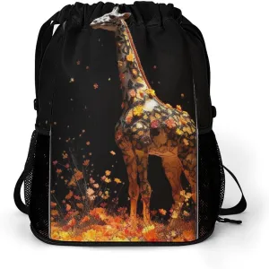 Gym Bag for Women Men Colorful GiraffeTravel Duffel Bag Large Capacity Sports Drawstring Backpack