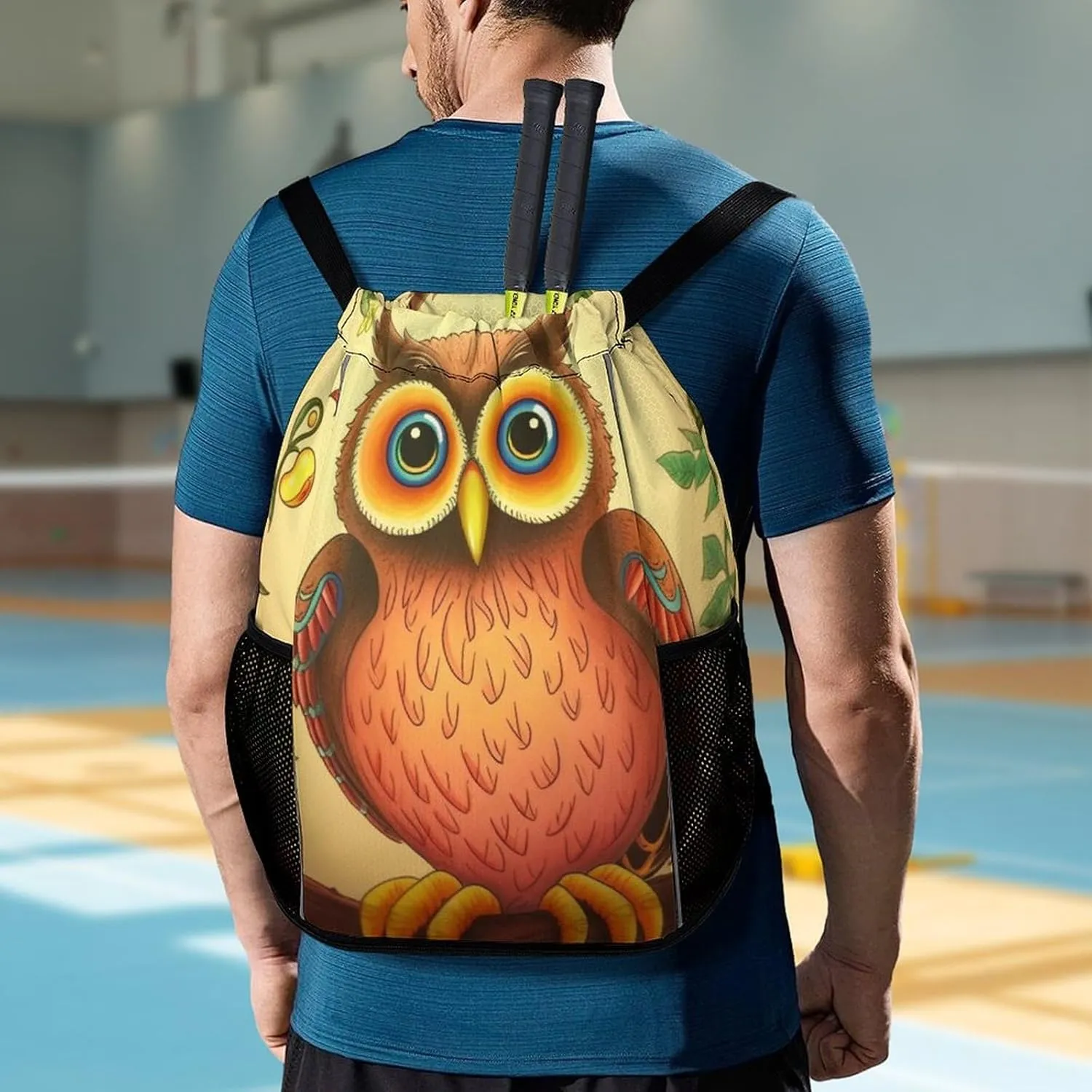 Gym Bag for Women Men Owl BeliefsTravel Duffel Bag Large Capacity Sports Drawstring Backpack