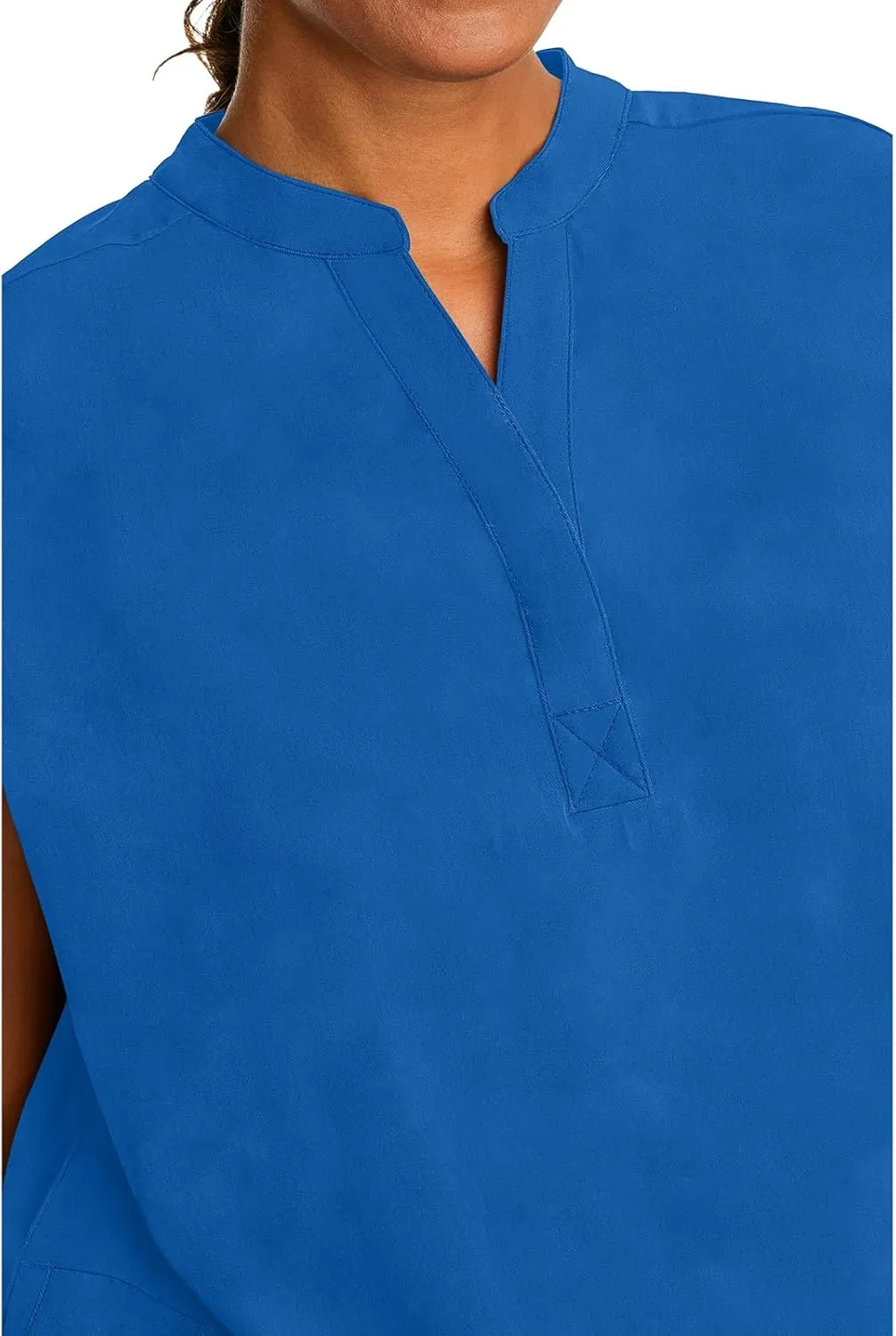 Healing Hands Women's Scrub Top Relaxed Fit Journey Top - 2 Pockets with Knit Details, Dolman Sleeve and Rounded Hem - 2152