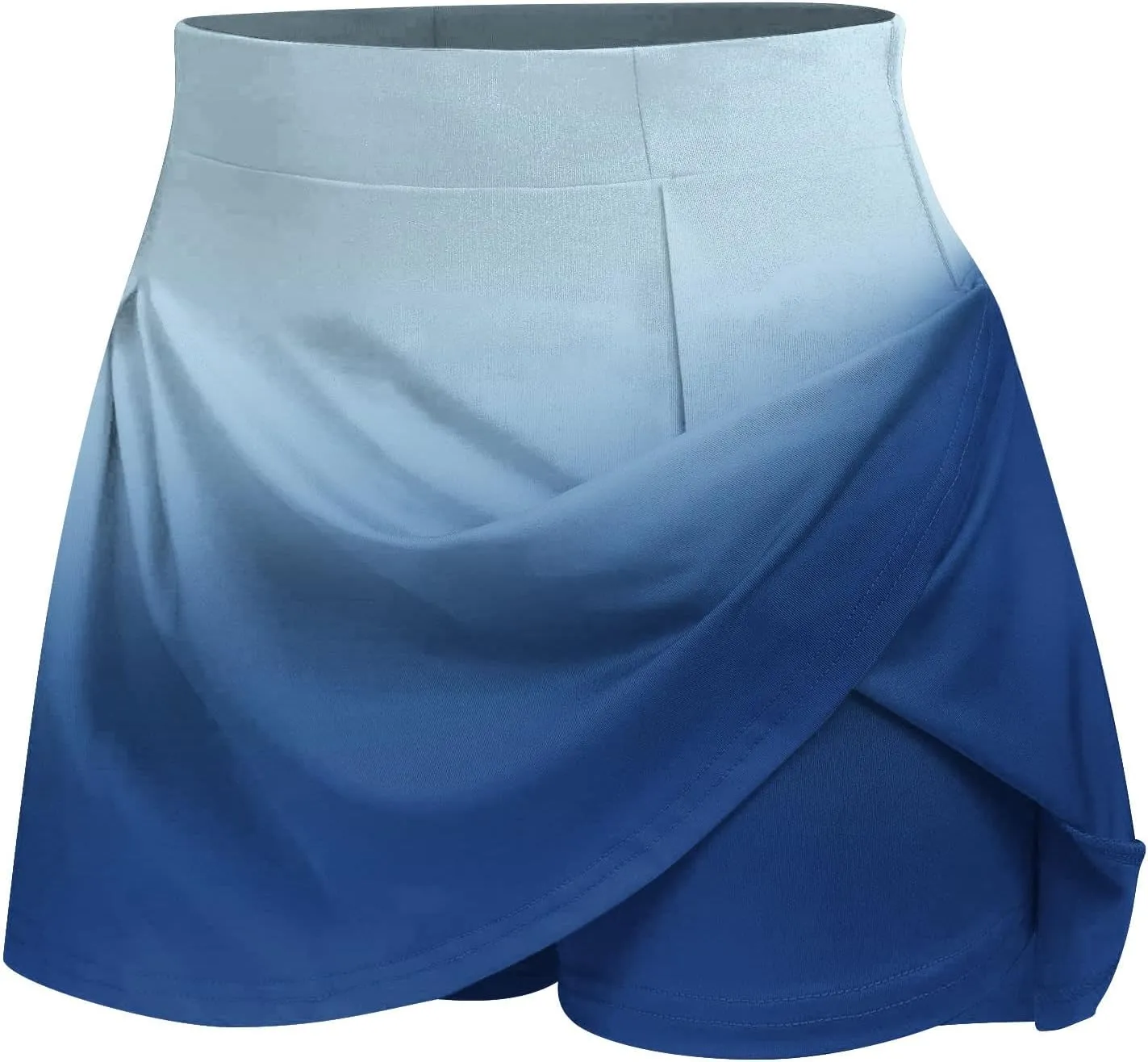 HGps8w Women High Waisted Tennis Skirts Gradient Athletic Stretchy Tummy Control Flowy Golf Skorts Skirts with Pockets Shorts