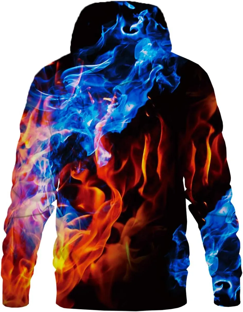 Hgvoetty Unisex 3D Novelty Hoodies for Men Women Cool Graphic Pullover Sweatshirts with Pockets