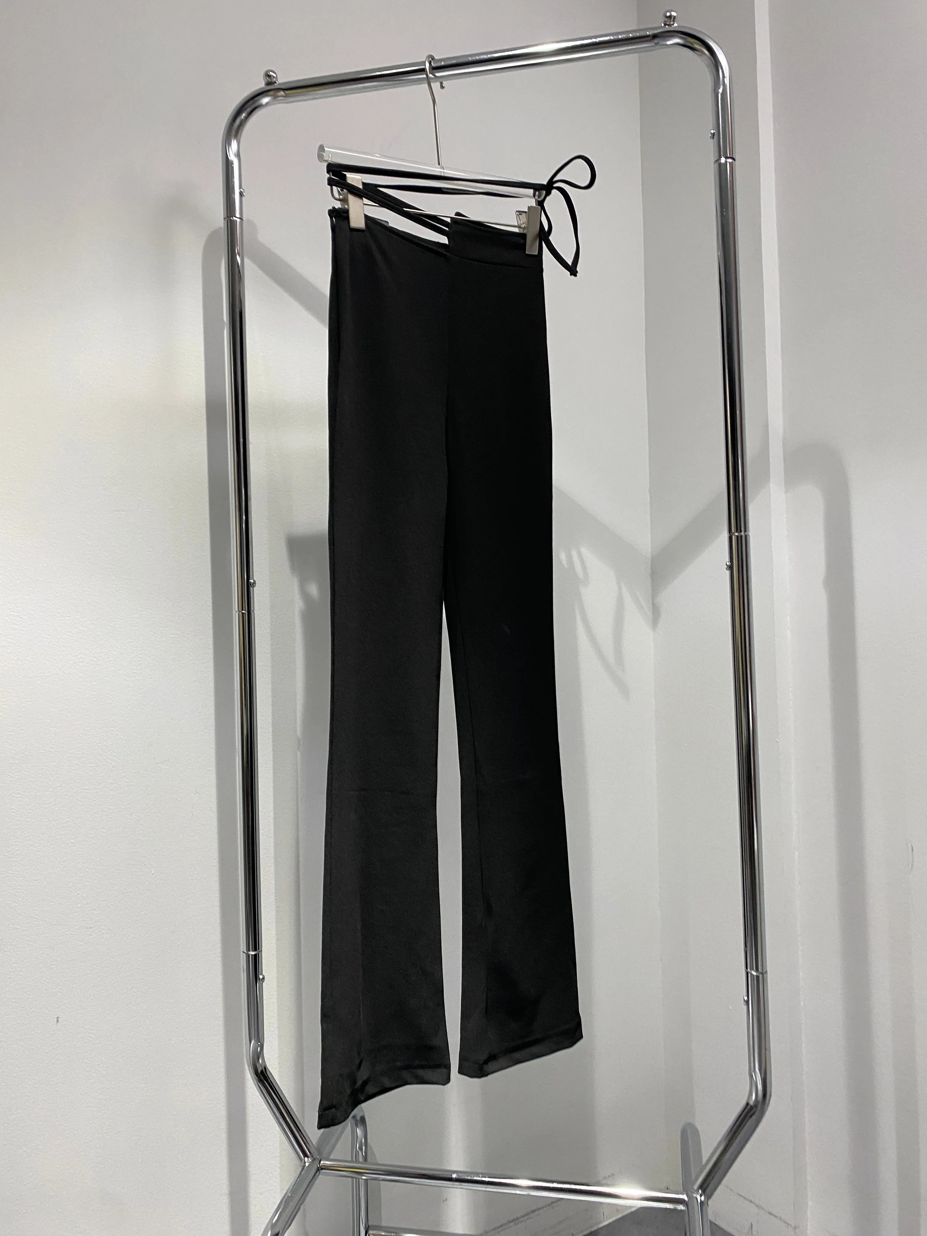 Highwaisted Strap Tie Waist Pants