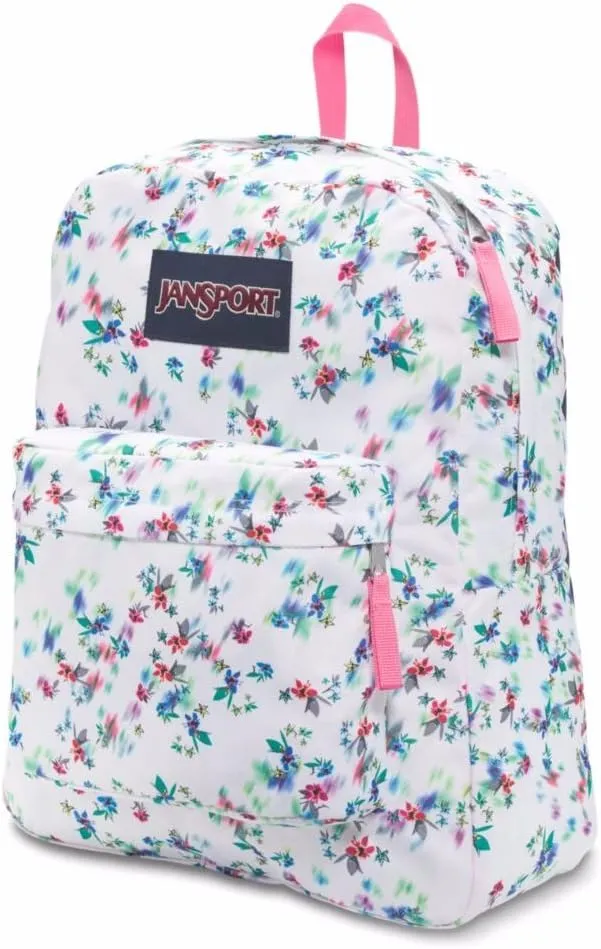 JanSport Unisex SuperBreak Multi White Floral Backpack