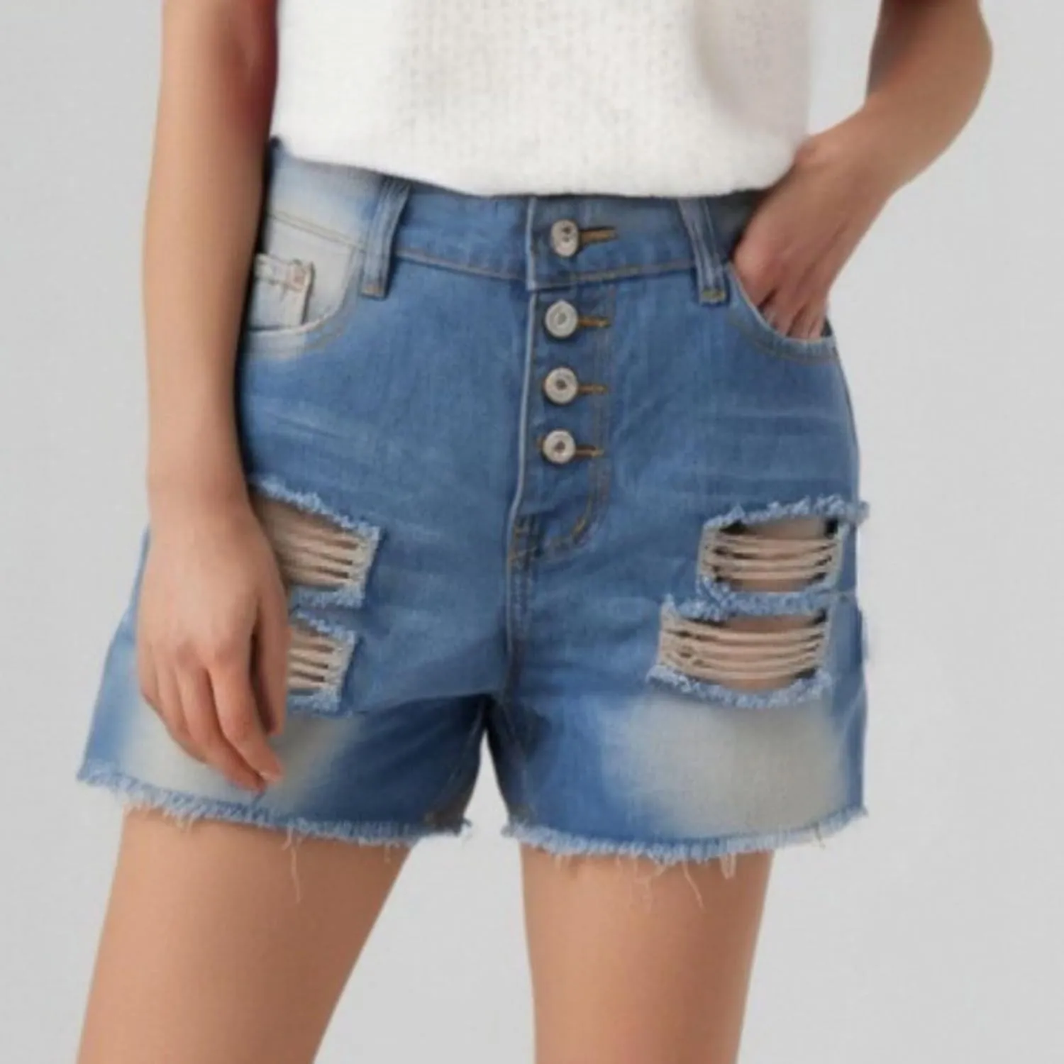 Jean Shorts Womens Jean Shorts for Women Frayed High Waisted Stretchy Ripped Casual Fashion Denim Summer Pants