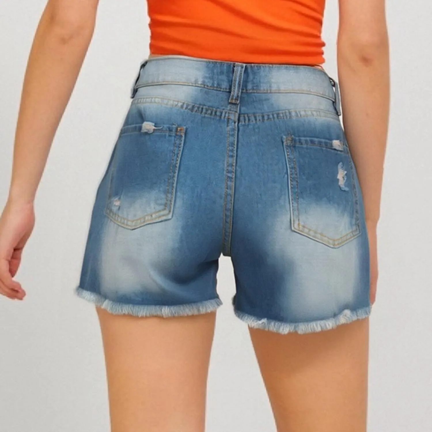 Jean Shorts Womens Jean Shorts for Women Frayed High Waisted Stretchy Ripped Casual Fashion Denim Summer Pants